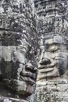 Images Dated 23rd August 2018: Cambodia, Angkor, Angkor Thom, Bayon Temple, face of Avalokiteshvara