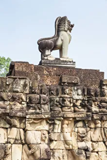 Angkor Prints: Cambodia, Angkor, Angkor Thom, Terrace of the Leper King