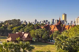 Images Dated 20th March 2020: Cambodia, Phnom Penh, elevated view of Royal Palace