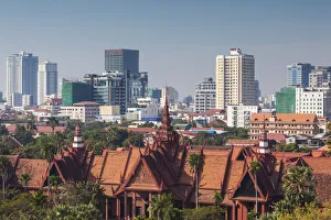 Cambodia, Phnom Penh, National Museum of Cambodia, elevated view