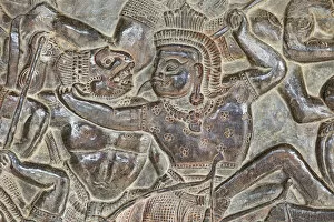 Images Dated 18th February 2011: Cambodia, Siem Reap, Angkor Wat, The Bas Relief Galleries depicting Scenes from The