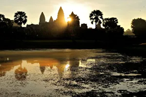 Cambodia Prints: Cambodia, Siem Reap, Angkor Wat temple at sunrise