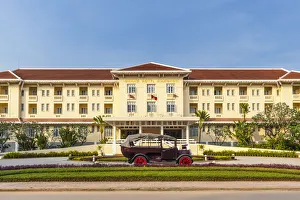 Cambodian Prints: Cambodia, Siem Reap, Grand Hotel d Angkor, exterior
