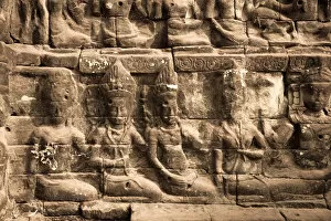 Images Dated 10th August 2015: Cambodia, Temples of Angkor (UNESCO site), Angkor Thom, Leper King Terrace