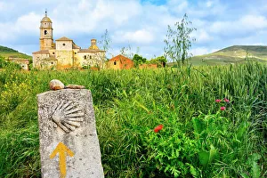 Walk Prints: Camino Marker, Colegiata de Nuestra Senora del Manzo