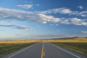 Highway Prints: Canada, Alberta, Stavely, prairie landscape and a rural highway