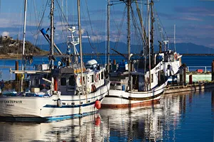 Canada, British Columbia, Vancouver Island, Comox, Comox Harbour, fishing boats