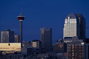 Buidlings Prints: Canada. Calgary skyline at sunrise