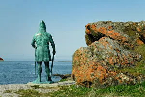 Canada, Maritimes, Newfoundland, L'Anse aux Meadows National Historic Site, Statue of Leif Erikson