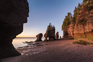 Tides Prints: Canada, New Brunswick, Bay of Fundy, Hopewell Rocks, Flowerpot Rocks formed by