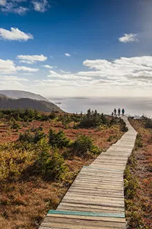 Images Dated 5th October 2018: Canada, Nova Scotia, Cabot Trail, Cape Breton Highlands National Park, walkway of
