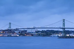 Images Dated 13th March 2019: Canada, Nova Scotia, Halifax, Angus L. MacDonald Bridge, dusk