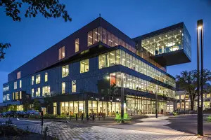 Halifax Prints: Canada, Nova Scotia, Halifax, Halifax Central Library, b. 2014, exterior, dusk