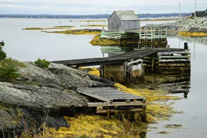 Shacks Prints: Canada, Nova Scotia, Lunenburg County, Blue Rocks