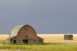 Canada. An old barn on the Canadian Prairie