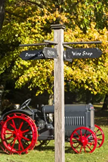Canada, Ontario, Niagara on the Lake, Reif Estate Winery, tractor Canada, Ontario, Niagara on the Lake, Reif Estate Winery, tractor