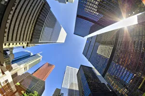 Images Dated 6th January 2012: Canada, Ontario, Toronto, Downtown Financial District, fisheye view