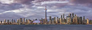 Canada, Ontario, Toronto, Harbourfront, CN Tower, Rogers Centre, and skyline