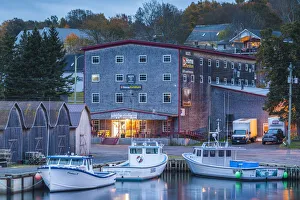 Maritime Provinces Prints: Canada, Prince Edward Island, Montague, town harbor, dawn