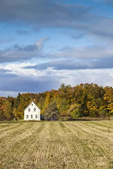 Maritime Provinces Prints: Canada, Prince Edward Island, Mount Mellick, house, autumn