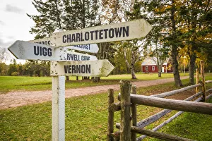 Maritime Provinces Prints: Canada, Prince Edward Island, Orwell, Orwell Corner Historic Village, village signs