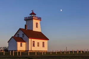 Images Dated 26th March 2019: Canada, Prince Edward Island, Wood Islands, Wood Islands Lighthouse, sunset