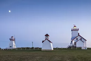 Images Dated 26th March 2019: Canada, Prince Edward Island, Wood Islands, Wood Islands Lighthouse, dusk