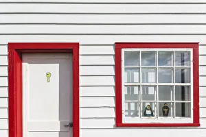 Canada, Quebec, Gaspe Peninsula, Cap-des-Rosiers, lighthouse building detail