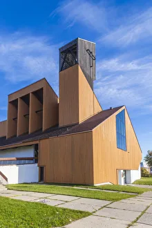 Canada, Quebec, Gaspe Peninsula, Gaspe, Cathedrale-du-Christ-Roi, cathedral, unique
