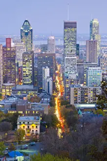 Canada, Quebec, Montreal. Downtown from Mount Royal Park or Parc du Mont-Royal