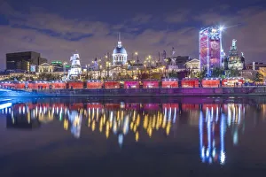 Canada, Quebec, Montreal, The Old Port, Bassin Bonsecours, dusk