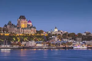 Images Dated 11th October 2017: Canada, Quebec, Quebec City, elevated skyline with Chateau Frontenac Hotel from Levis