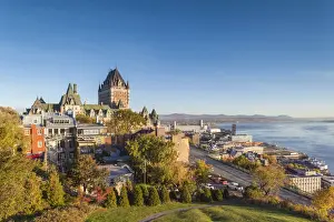 Canada, Quebec, Quebec City, elevated skyline with Chateau Frontenac hotel