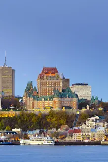 Canada, Quebec, Quebec City, Vieux Quebec or Old Quebec across Saint Lawrence River