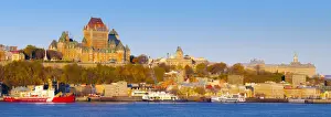 Canada, Quebec, Quebec City, Vieux Quebec or Old Quebec across Saint Lawrence River