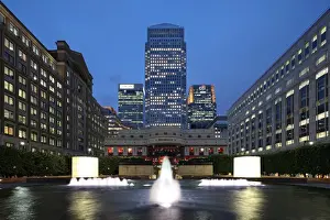 Cesar Pelli Prints: One Canada Square in London Canary Wharf is the second tallest building in the United Kingdom