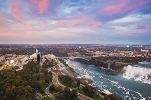 New York State Prints: Canada and USA, Ontario and New York State, Niagara, Niagara Falls, View over Victoria
