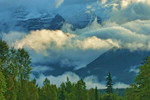 West Collection: Canadian Rocky Mountains in morning fog. Mount Robson Provincial Park, British Columbia, Canada
