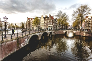 Keizersgracht Prints: Canal Crossroads At Keizersgracht, Amsterdam, Netherlands