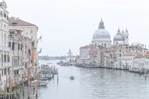 Canals Prints: Canal Grande from the Ponte dell Accademia on a gloomy winter day. Venice, Italy