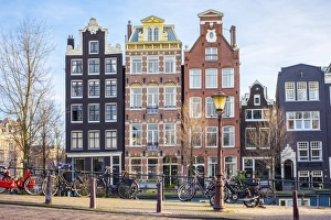 Canal houses on the Herengracht canal, Grachtengordel, Amsterdam, North Holland