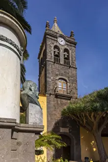 Bell Towers Prints: The Canary Islands Institute Cabrera Pinto and Statue of Adolfo Cabrera-Pinto y P√©rez