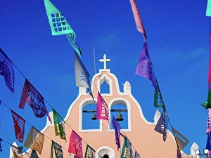 Pueblo Magico Prints: Candelaria Church, detailed view, Valladolid, Yucatan State, Mexico