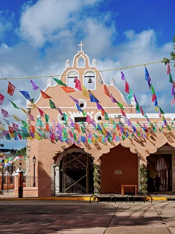 Pueblo Magico Prints: Candelaria Church, Valladolid, Yucatan State, Mexico