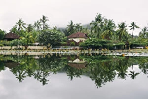 Images Dated 17th January 2017: Candidasa, Karangasem, Bali, Indonesia. Perfect reflections on the lotus lagoon
