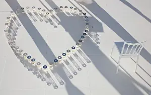 Shadows Prints: Candles in heart shape and white chair with shadows