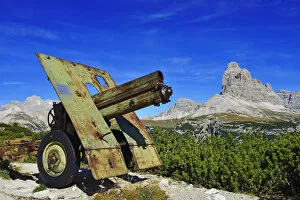 Images Dated 4th February 2015: Cannon from the 1st World War, Monte Piana, Alta Pusteria, Sexten Dolomites, South Tyrol