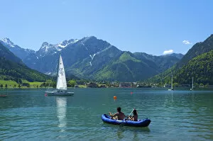 Activities Gallery: Canoeing on Lake Achensee, Tyrol, Austria, Europe