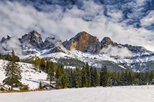 No One Prints: Cantinaccio (Rosengarten) in Winter, Trentino, Dolomites, Italy