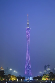 Architecture Prints: Canton Tower at dusk, Guangzhou, Guangdong, China